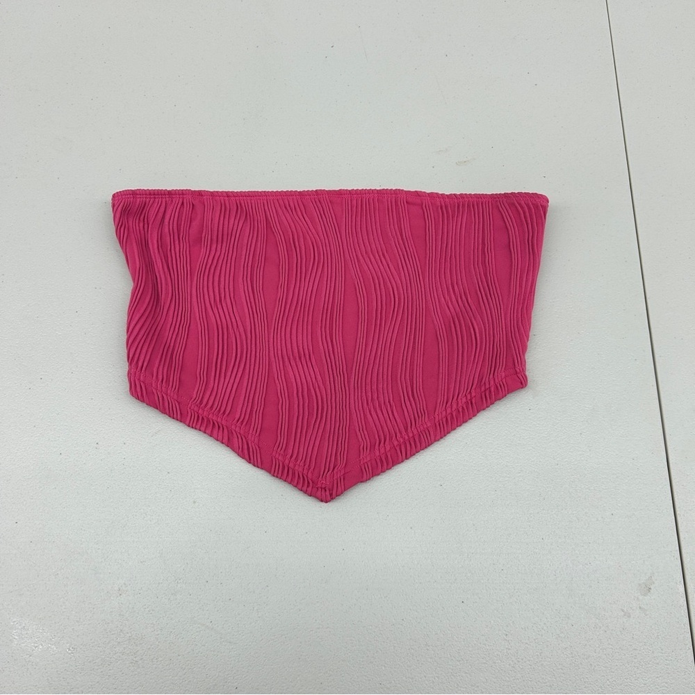 SHEIN Fuchsia Pleated Bandeau Top
